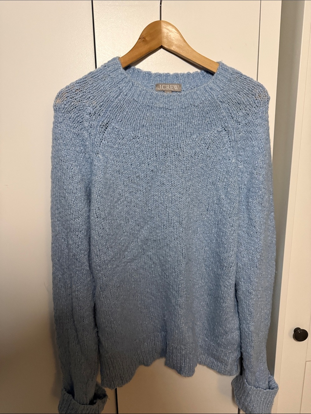 J. Crew Pastel Blue Cozy Crewneck Sweater